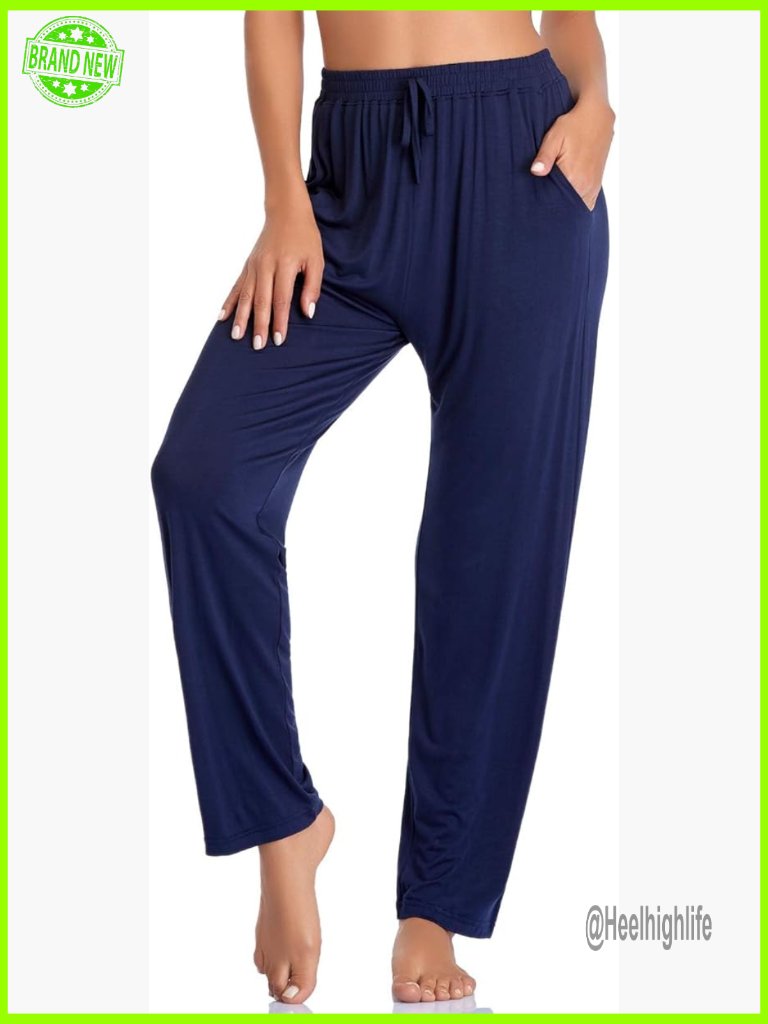 Yoga Pants With Pockets Comfy Stretch Loose Wide Leg Casual Lounge Pants